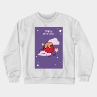 Happy Birthday Cloud Balloon Sloth Crewneck Sweatshirt